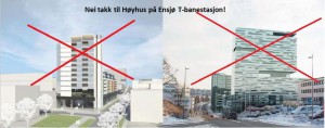 Nei takk til høyhus på Ensjø T-banestasjon!
