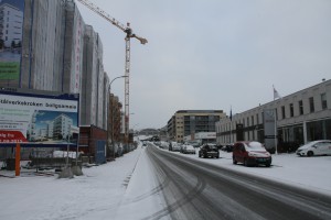 Gladengveien og usikker is på teglverksdammen 011